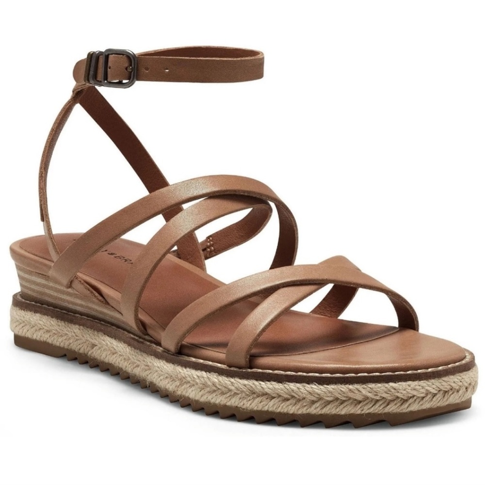 Lucky Brand Brown Wrap Up Sandles in size 7